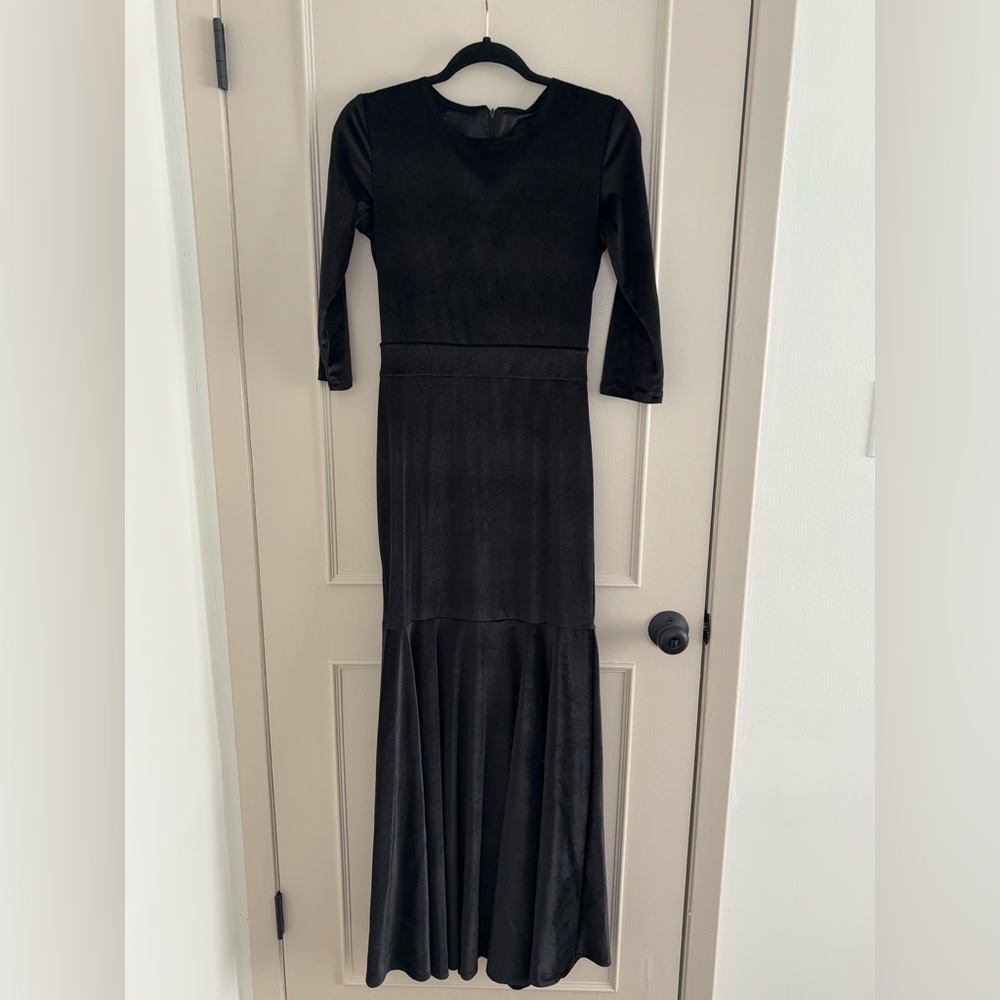 Black Velvet Maxi Dress